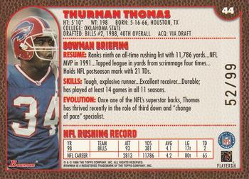 1999 Bowman - Gold #44 Thurman Thomas Back