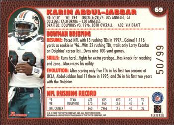 1999 Bowman - Gold #69 Karim Abdul-Jabbar Back