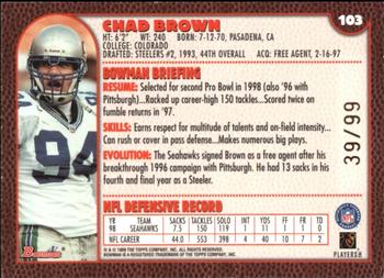 1999 Bowman - Gold #103 Chad Brown Back