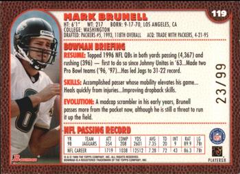 1999 Bowman - Gold #119 Mark Brunell Back
