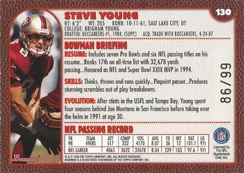 1999 Bowman - Gold #130 Steve Young Back