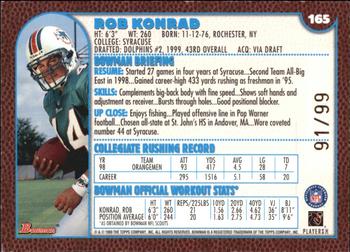 1999 Bowman - Gold #165 Rob Konrad Back