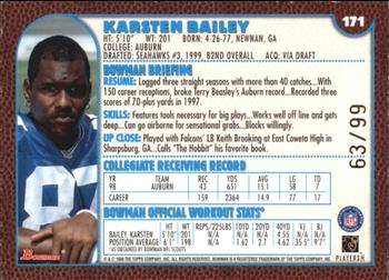 1999 Bowman - Gold #171 Karsten Bailey Back