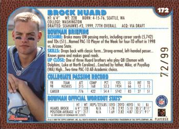 1999 Bowman - Gold #172 Brock Huard Back