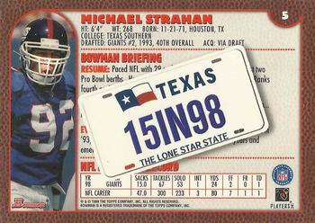 1999 Bowman - Interstate #5 Michael Strahan Back