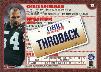 1999 Bowman - Interstate #13 Chris Spielman Back