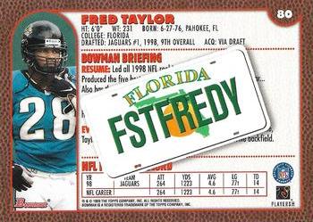 1999 Bowman - Interstate #80 Fred Taylor Back