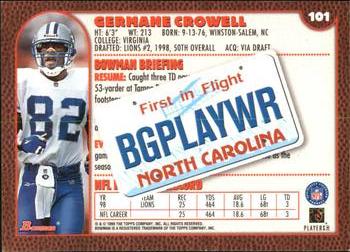 1999 Bowman - Interstate #101 Germane Crowell Back