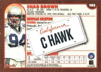 1999 Bowman - Interstate #103 Chad Brown Back