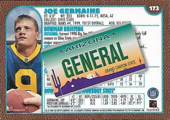 1999 Bowman - Interstate #173 Joe Germaine Back