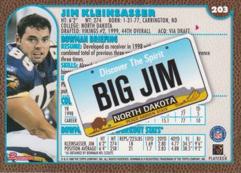1999 Bowman - Interstate #203 Jim Kleinsasser Back