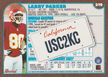 1999 Bowman - Interstate #219 Larry Parker Back