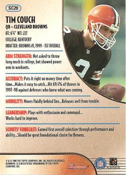 1999 Bowman - Scout's Choice #SC20 Tim Couch Back