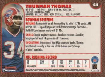 1999 Bowman Chrome - Gold #44 Thurman Thomas Back