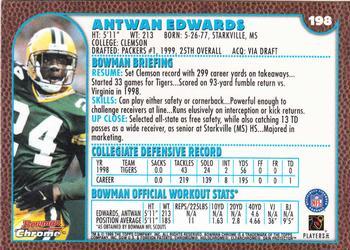 1999 Bowman Chrome - Gold #198 Antuan Edwards Back