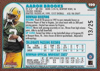 1999 Bowman Chrome - Gold Refractors #199 Aaron Brooks Back