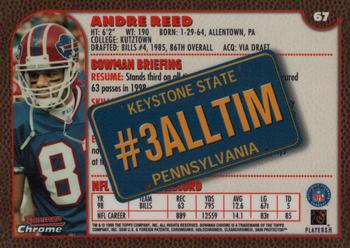 1999 Bowman Chrome - Interstate #67 Andre Reed Back