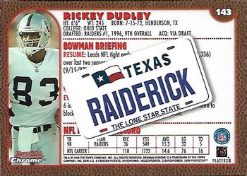 1999 Bowman Chrome - Interstate #143 Rickey Dudley Back