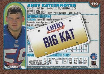 1999 Bowman Chrome - Interstate #179 Andy Katzenmoyer Back