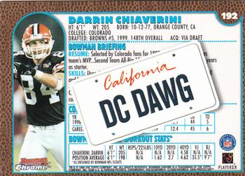 1999 Bowman Chrome - Interstate #192 Darrin Chiaverini Back