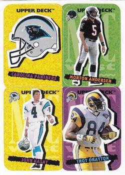 1995 Collector's Choice Update - Stick-Ums #37 Carolina Panthers / Morten Andersen / John Kasay / Troy Drayton Front