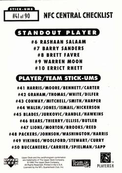 1995 Collector's Choice Update - Stick-Ums #41 Raymont Harris / Herman Moore / Edgar Bennett / Cris Carter Back