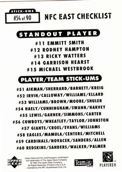 1995 Collector's Choice Update - Stick-Ums #54 Charles Haley / Randall Cunningham / Eric Swann / Ken Harvey Back