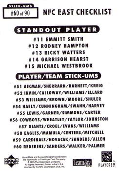 1995 Collector's Choice Update - Stick-Ums #60 Washington Redskins / Deion Sanders / Herschel Walker / Sterling Palmer Back