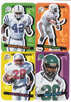 1995 Collector's Choice Update - Stick-Ums #65 Roosevelt Potts / Keith Byars / Curtis Martin / Brad Baxter Front