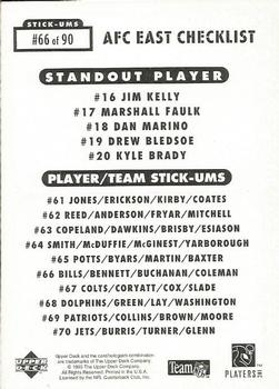 1995 Collector's Choice Update - Stick-Ums #66 Buffalo Bills / Cornelius Bennett / Ray Buchanan / Marco Coleman Back