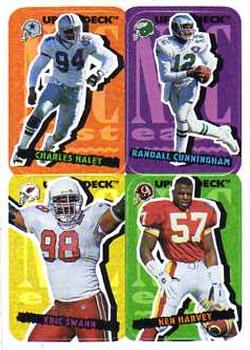 1995 Collector's Choice Update - Stick-Ums #54 Charles Haley / Randall Cunningham / Eric Swann / Ken Harvey Front