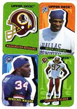 1995 Collector's Choice Update - Stick-Ums #60 Washington Redskins / Deion Sanders / Herschel Walker / Sterling Palmer Front