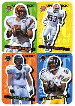 1995 Collector's Choice Update - Stick-Ums #73 David Klingler / Leroy Hoard / Tony Boselli / Charles Johnson Front