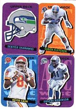 1995 Collector's Choice Update - Stick-Ums #90 Seattle Seahawks / Simon Fletcher / Keith Cash / Eugene Robinson Front