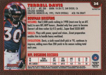 1999 Bowman Chrome - Refractors #34 Terrell Davis Back