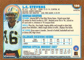 1999 Bowman Chrome - Refractors #186 L.C. Stevens Back