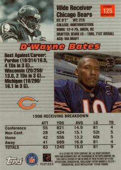 1999 Bowman's Best - Atomic Refractors #125 D'Wayne Bates Back