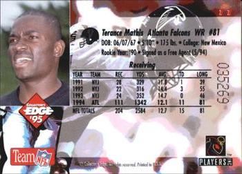 1995 Collector's Edge #11 Terance Mathis Back