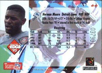 1995 Collector's Edge #66 Herman Moore Back