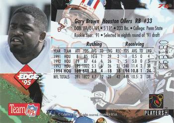 1995 Collector's Edge #76 Gary Brown Back