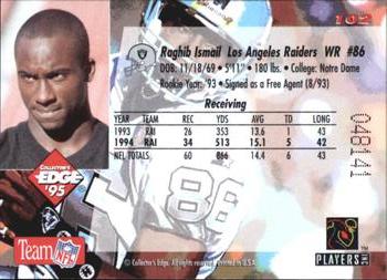 1995 Collector's Edge #102 Raghib Ismail Back