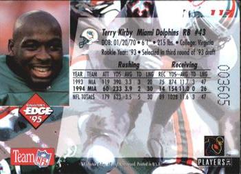 1995 Collector's Edge #117 Terry Kirby Back