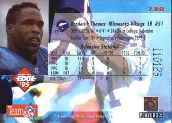 1995 Collector's Edge #128 Broderick Thomas Back