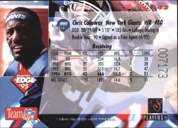 1995 Collector's Edge #142 Chris Calloway Back