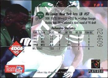 1995 Collector's Edge #151 Mo Lewis Back