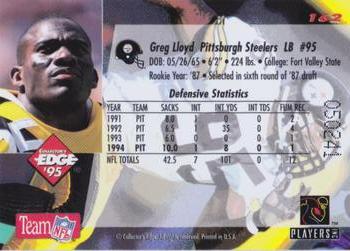1995 Collector's Edge #162 Greg Lloyd Back