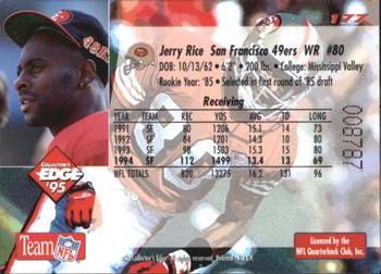 1995 Collector's Edge #177 Jerry Rice Back