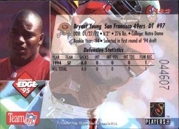 1995 Collector's Edge #182 Bryant Young Back