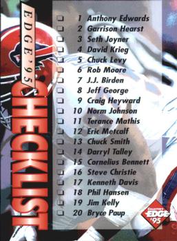 1995 Collector's Edge #201 Checklist: 1-40 Front