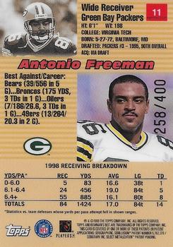 1999 Bowman's Best - Refractors #11 Antonio Freeman Back